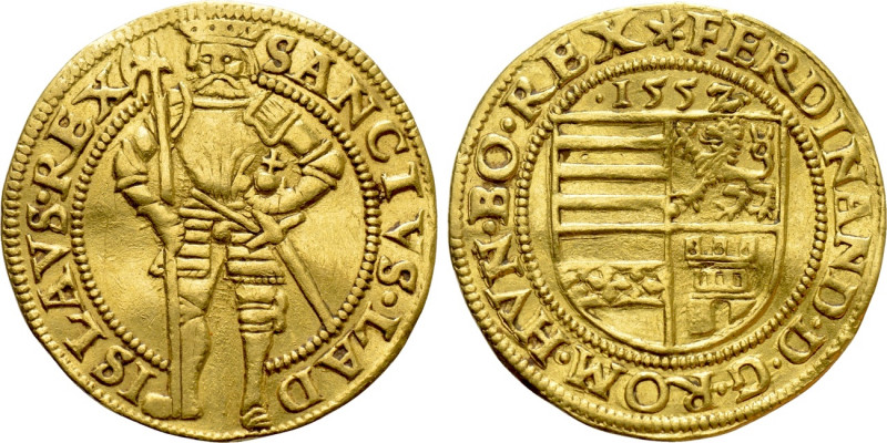 HOLY ROMAN EMPIRE. Ferdinand I (1521-1564). GOLD Ducat (1552). Wien.

Obv: SAN...
