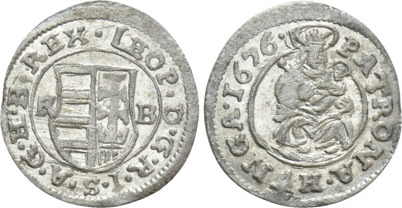 HOLY ROMAN EMPIRE. Leopold I (Emperor, 1658-1705). Denar (1676). Kremnitz. 

O...