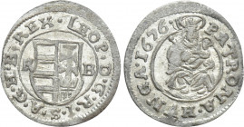 HOLY ROMAN EMPIRE. Leopold I (Emperor, 1658-1705). Denar (1676). Kremnitz