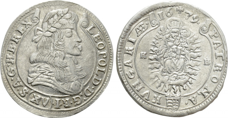 HOLY ROMAN EMPIRE. Leopold I (Emperor, 1658-1705). 15 Kreuzer (1679-KB). Kremnit...