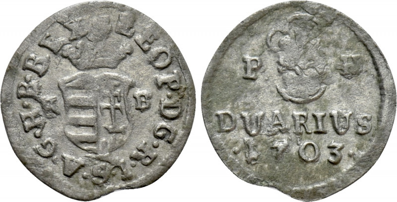 HOLY ROMAN EMPIRE. Leopold I (Emperor, 1658-1705). Duarius 1703. Kremnitz.

Ob...