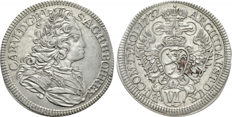 HOLY ROMAN EMPIRE. Karl VI (1711-1740). 6 Kreuzer (1732). Prague. 

Obv: CAR V...