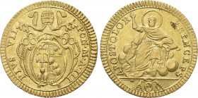 ITALY. Vatican. Pius VII (1800-1823). GOLD Doppia (Year III). Rome