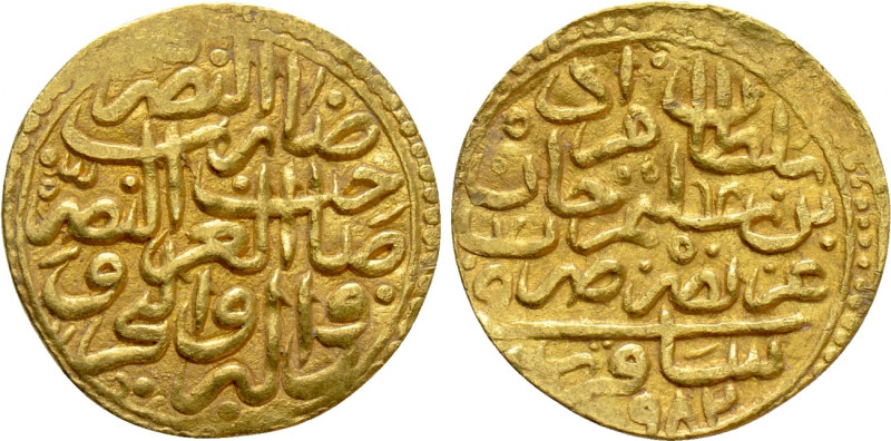 OTTOMAN EMPIRE. Murad III (AH 982-1003 / 1574-1595 AD). GOLD Sultani. Dated AH 9...