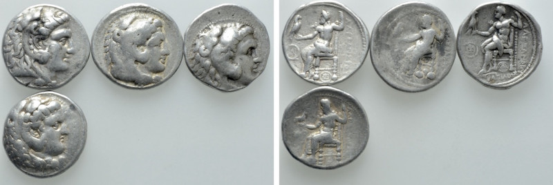 4 Tetradrachms of Alexander the Great. 

Obv: .
Rev: .

. 

Condition: Se...