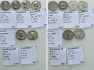 5 Roman Coins; Maximinus Thrax, Domitian etc