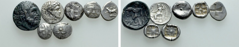 7 Greek Coins. 

Obv: .
Rev: .

. 

Condition: See picture.

Weight: g....