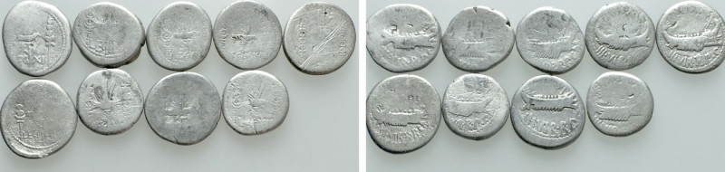 9 Legion Denarii of Marc Anthony. 

Obv: .
Rev: .

. 

Condition: See pic...