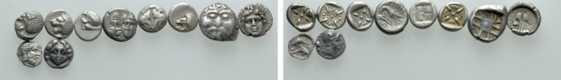 10 Greek Coins. 

Obv: .
Rev: .

. 

Condition: See picture.

Weight: g...