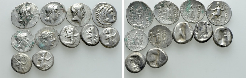 11 Greek Coins. 

Obv: .
Rev: .

. 

Condition: See picture.

Weight: g...