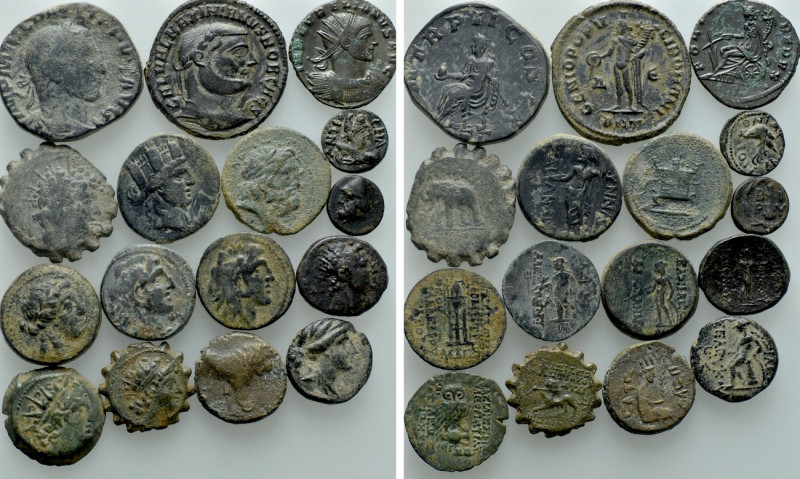 16 Greek and Roman Coins. 

Obv: .
Rev: .

. 

Condition: See picture.
...