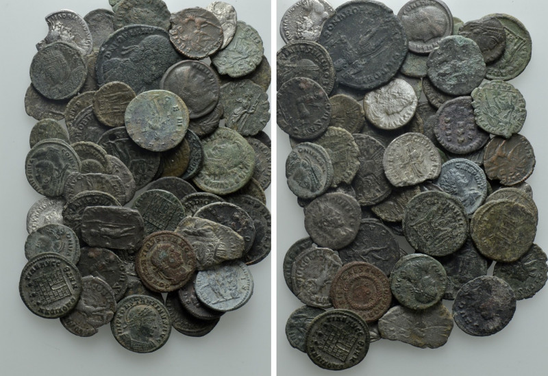 60 Roman Coins. 

Obv: .
Rev: .

. 

Condition: See picture.

Weight: g...