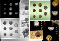 55 Coin Sets etc. of Austria (Circa 110 Euro, 770 Schilling, Silver and Bronze Medals)
