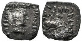 BACTRIA, Philoxenos Aniketos. Dracma. (Ar. 1,25g/15mm). 125-110 a.C. (Seaby 7664). Anv: Cabeza laureada de Philoxenos a derecha, alrededor leyenda. Re...
