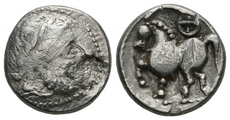 CELTAS DEL DANUBIO. Dracma (Ar. 2,28g/13mm). Siglo III-II a.C. Bajo Danubio. Imi...