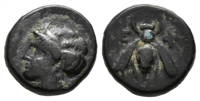 JONIA, Efesos. Ae (Ae. 1,42g/11mm). 305-288 a.C. (SNG Von Aulock 1839). Anv: Cab...
