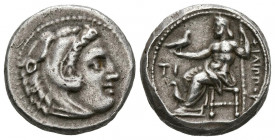 REYES DE MACEDONIA, Filipo III Arrhidaios. Dracma. (Ar. 4,46g/16mm). 322-319 a.C. Sardes. (Price 2629). Anv: Cabeza de Hércules con piel de león a der...