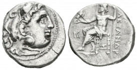 REINO DE MACEDONIA, Antigonos I Monophthalmos. Dracma (Ar. 4,14g/17mm). 310-301 a.C. Abydos. (Price 1528). Anv: Cabeza de Herakles a derecha tocada co...