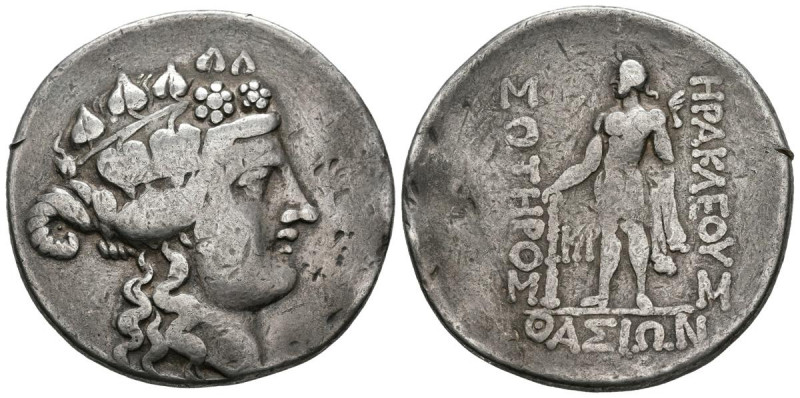 TRACIA, Tasos. Tetradracma. (Ar. 16,66g/33mm). 148 a.C. (HGC 6, 359). Anv: Dioni...