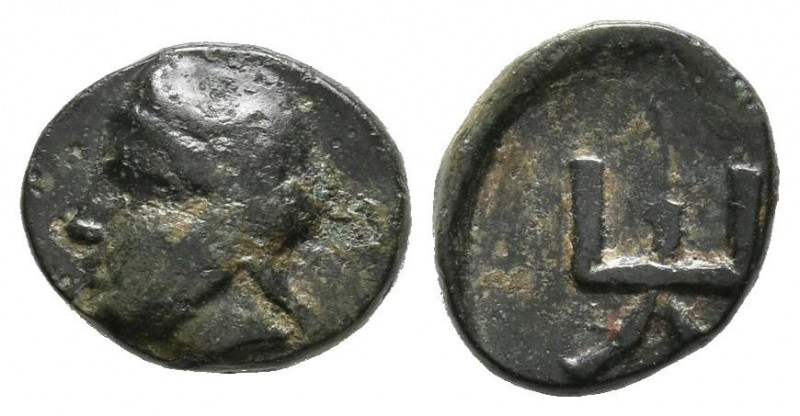 TROAS, Kebren. Ae9. (Ae. 0,71g/9mm). 412-399 a.C. (SNG Copenhagen 261). Anv: Cab...