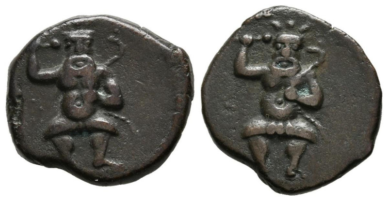 EBUSUS (Ibiza, Baleares). 1/4 Calco. (Ae. 2,83/15mm). 200-100 a.C. (FAB-928). An...