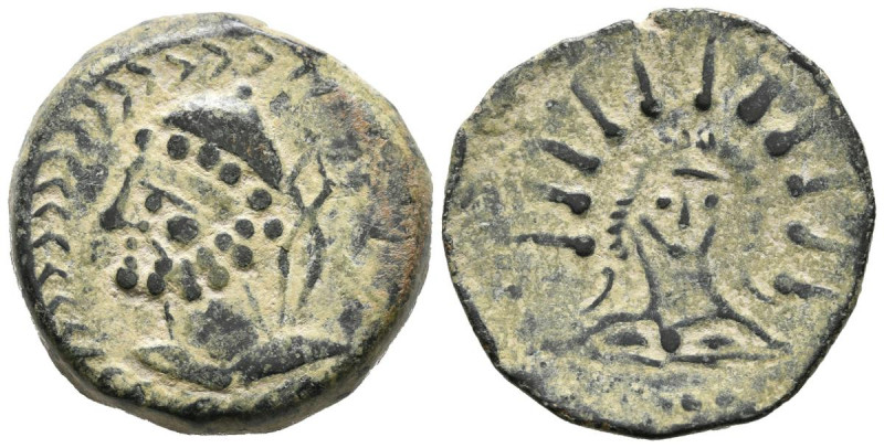 MALACA (Málaga). As. (Ae. 12,53g/26mm). 200-20 a.C. (FAB-1730). Anv: Cabeza de V...
