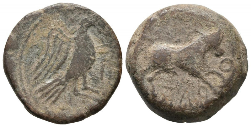OBULCO (Porcuna, Jaén). Semis. (Ae. 8,45g/21mm). 220-20 a.C. (FAB-1850). Anv: Ag...