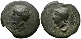 ACUÑACIONES ANONIMAS. Semis. (Ae. 131,45g/58mm). 280-276 a.C. Roma. (Crawford 14/2). Anv: Cabeza de Minerva a izquierda, debajo S tumbada. Rev: Cabeza...