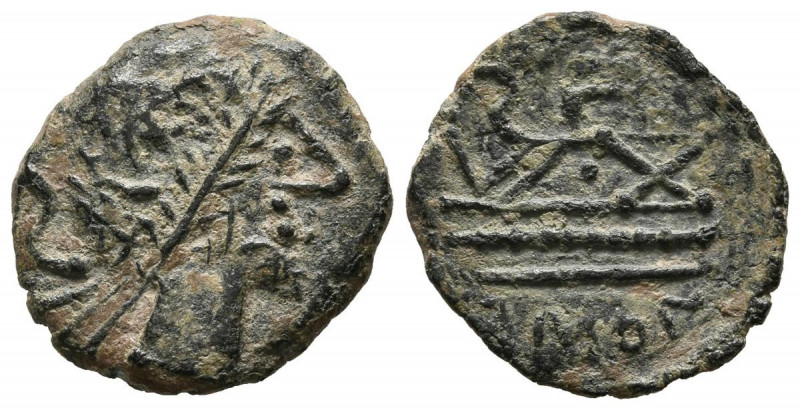 ACUÑACIONES ANONIMAS. Semis de imitación Hispana. (Ae. 2,05g/17mm). 211 a.C. Rom...