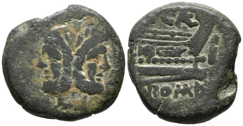 GENS CAECILIA. As. (Ae. 30,04g/33mm). 169-158 a.C. Roma. (Crawford 174/1). Anv: ...