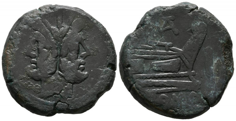 GENS MATIENA. As. (Ae. 27,63g/26mm). 179-170 a.C. Roma. (Crawford 162/3). Anv: C...