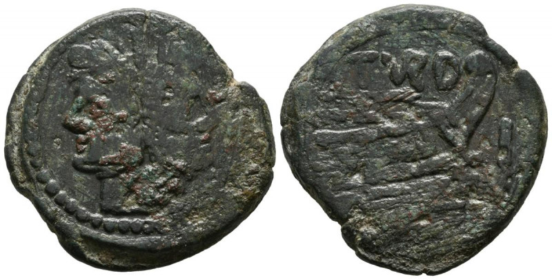 GENS PAPIRIA. As. (Ae. 20,23g/32mm). 169-158 a.C. Roma. (Crawford 193/1). Anv: C...