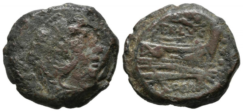 GENS TERENTIA. Cuadrante. (Ae. 6,99g/20mm). 147 a.C. Roma. (Crawford 217/5). Anv...