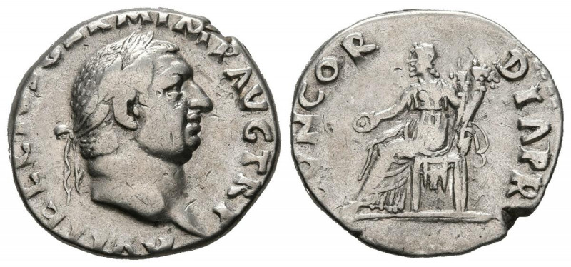 VITELIO. Denario. (Ar. 3,42g/17mm). 69 d.C. Roma. (RIC 90). Anv: Cabeza laureada...