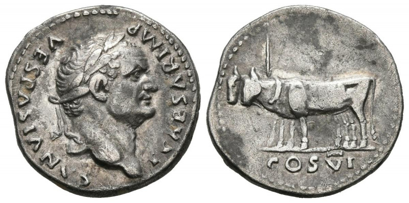 TITO. Denario. (Ar. 3,23g/19mm). 77-78 d.C. Roma. (RIC 951). Anv: Cabeza lauread...