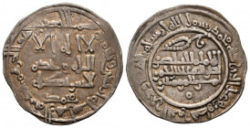 CALIFATO DE CÓRDOBA. Abd al- Rahman III al-Nasir. Dírham (Ar. 3,05g/23mm). 340H. Madinat al-Zahra. Con Muhammad en I.A. (Vives 421, I.A. Frochoso 340....