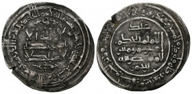 CALIFATO DE CORDOBA. Al-Hakam II. Dirham. (Ar. 2,99g/26mm). 351H. Madinat al-Zahra. (Vives 449). Con Abd al-Rahman en IIA. MBC.