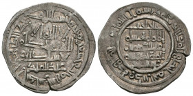 CALIFATO DE CÓRDOBA. Hisham II al-Muayyad. Dírham (Ar. 3,04g/24mm). 393H. Al-Andalus. Con Abd al-Malik en I.A. y II.A. (Vives 577, Frochoso 393.11d). ...