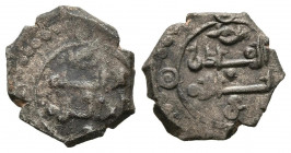 TAIFA DE TOLEDO Y VALENCIA, Al-Qadir Yahya II. Fracción de dirham. (Ae. 0,85g/12mm). 467-478H. (José Rios G-12/1). MBC.