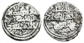 ALMORÁVIDES. Ali ibn Yusuf y el emir Tashfin. Quirate (Ar. 0,96g/12mm). 533-537H. (Vives 1824, Benito Cj3). MBC. Marcas.