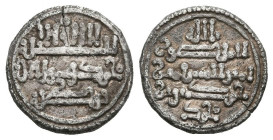 TAIFAS ALMORAVIDES, Hamdin bin Muhammad. Quirate. (Ar. 0,96g/11mm). Córdoba. (Vives 1907). MBC.