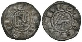 FERNANDO IV (1295-1312). Pepión. (Ve. 0,81g/19mm). Burgos. (FAB 319). Anv: Castillo de tres torres, debajo B, alrededor leyenda: F REX CASTELLE. Rev: ...