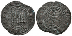 ENRIQUE III (1390-1406). Blanca (Ve. 1,88g/25mm). S/D. Sin marca de ceca. (FAB-596). Anv: castillo dentro de gráfila lobular, en leyenda: ENRICVS DEI ...