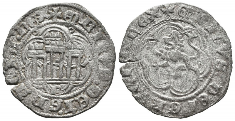ENRIQUE III (1390-1406). Blanca. (Ve. 2,04g/22mm). Burgos. (FAB 597). Anv: Casti...