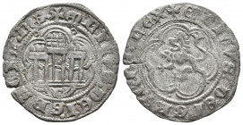 ENRIQUE III (1390-1406). Blanca. (Ve. 2,04g/22mm). Burgos. (FAB 597). Anv: Castillo de tres torres, debajo B, alrededor leyenda: ENRICVS DEI GRACIA RE...