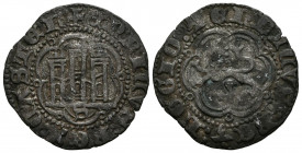 ENRIQUE III (1390-1406). Blanca. (Ve. 1,64g/23mm). Sevilla. (FAB-602 var). Anv: Castillo, debajo marca de ceca, todo dentro de gráfila lobular, alrede...