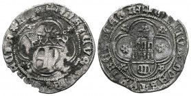 ENRIQUE IV (1454-1474). 1/2 Real (Ar. 1,59g/22mm). S/D. Segovia. (FAB-698.2). Anv: EN coronadas dentro de grafila lobular con roeles estrellados. Leye...