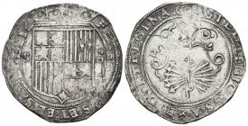 REYES CATÓLICOS (1474-1504). 4 Reales. (Ar. 13,72g/33mm). S/D. Sevilla. (Cal-2019-564). Ensayador en reverso D. MBC-.