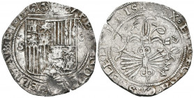 REYES CATÓLICOS (1474-1504). 4 Reales. (Ar. 13,72g/32mm). S/D. Sevilla. (Cal-2019-564). Ensayador en reverso D. MBC-.
