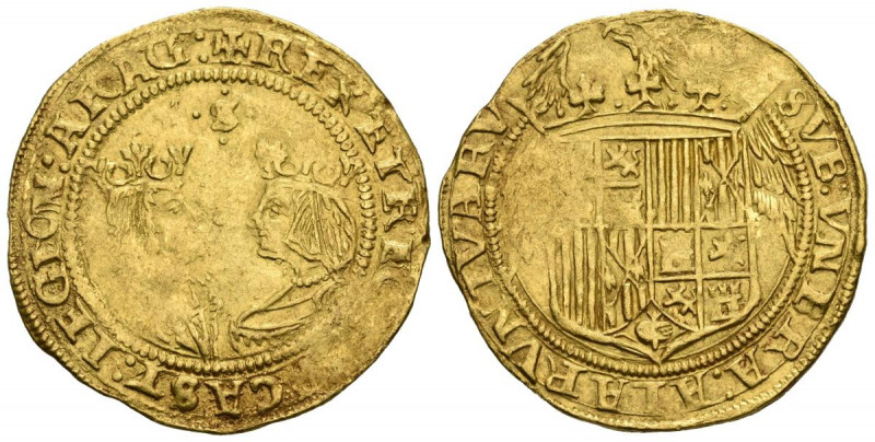 REYES CATOLICOS (1474-1504). Doble Excelente. (Au. 6,96g/30mm). Sevilla. (Cal-20...